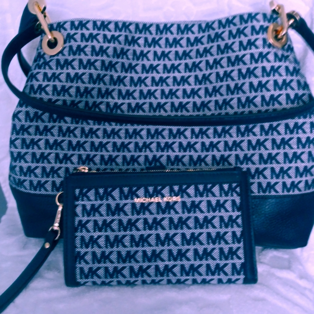 Michael Kors Denim Handbag with wristlet wallet